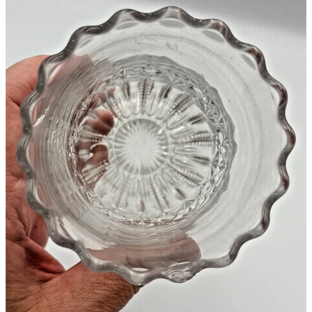 Antique EAPG Early American Pattern Glass Celery Vase Victorian Starburst Fluted